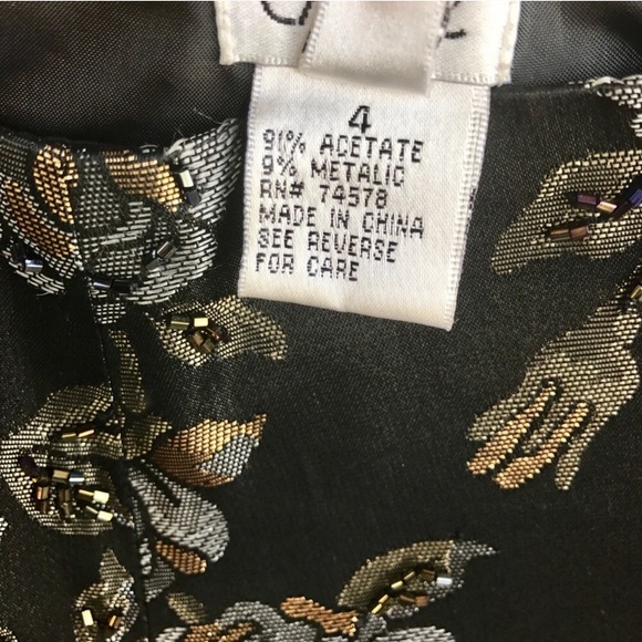 Cache Embellished Metallic Brocade Floral Pants 4 - Picture 10 of 15